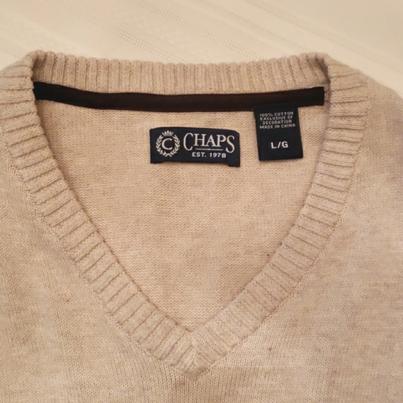 Vintage Chaps 100% Cotton Sweater L EUC - Picture 4 of 10